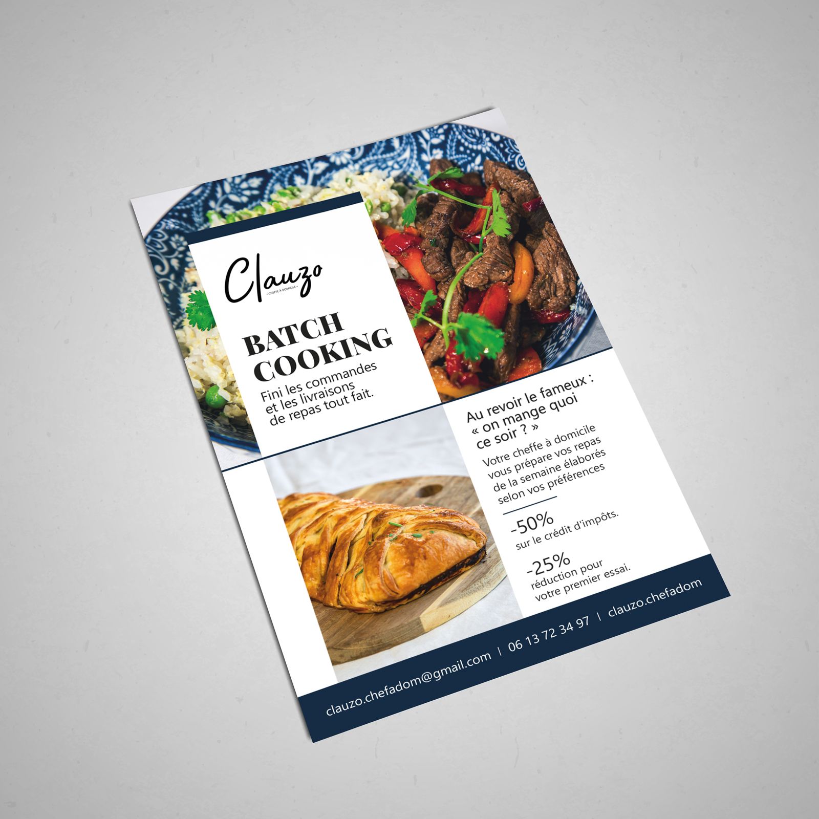 flyer clauzo avec shooting photo de plats
